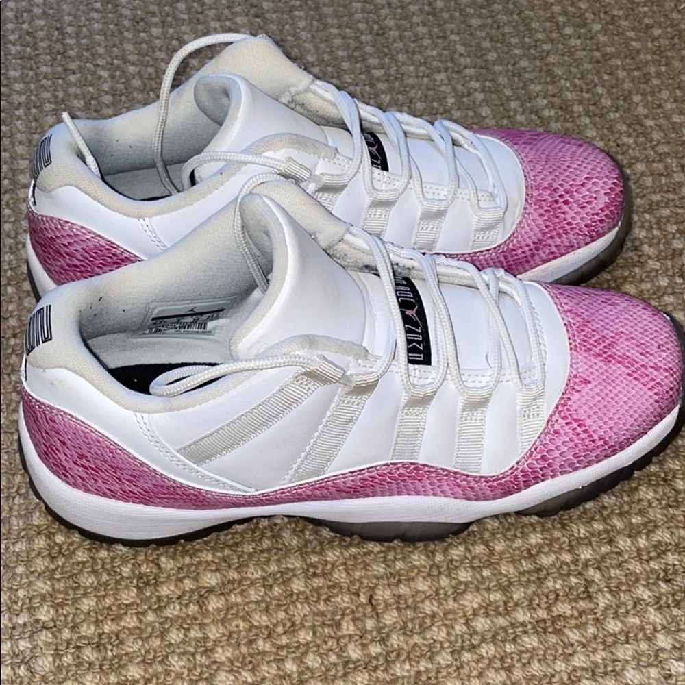 Jordan 11s pink snake skin
